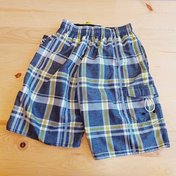 NEW! Ripzone Boy's L Swim Trunks Grey/Green  (3748) - Picture 7 of 12